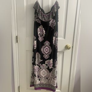 White House Black Market paisley strapless dress